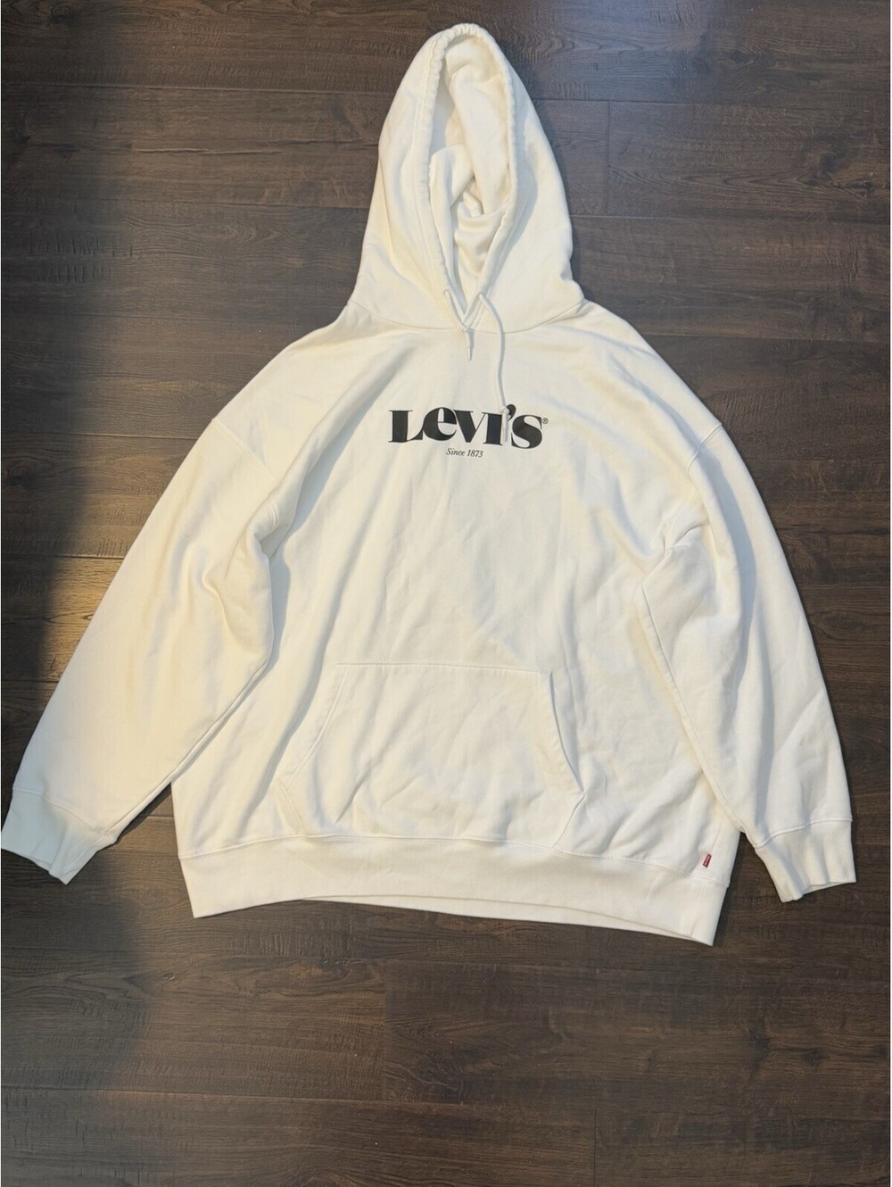 Levi’s Men’s 3XL Relaxed White Pullover Hoodie Logo Sweatshirt Heavyweight
